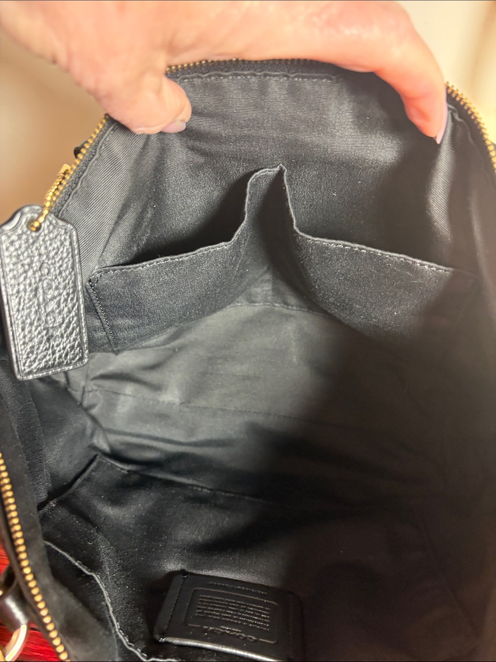 Coach Black Pebbled Leather Bag with Gold Hardware - Picture 8 of 13